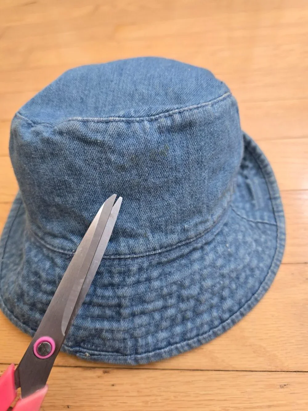 Vintage 90s Blossom Denim Bucket Hat with Crochet Lace & Faux Flowers